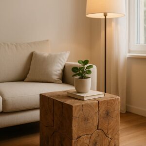 Solid Reclaimed Cube Wood Table